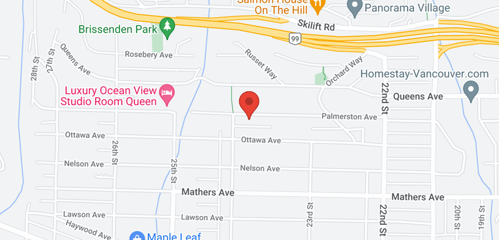 map of 2382 PALMERSTON AVENUE